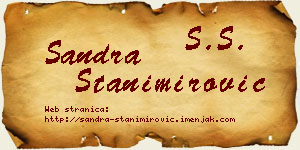 Sandra Stanimirović vizit kartica